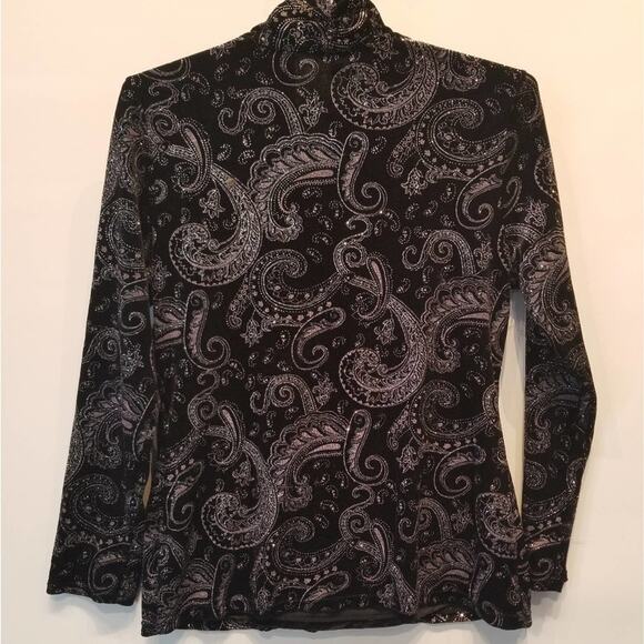 Elements Black Velvet Blazer Jacket Two in One Top Jacket Holiday Party Size M - Picture 5 of 7